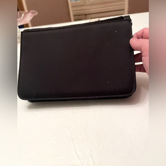 ⬇️ 26.00 ⬇️ Veneto black satin evening clutch with a satin corded strap. - Picture 2 of 6